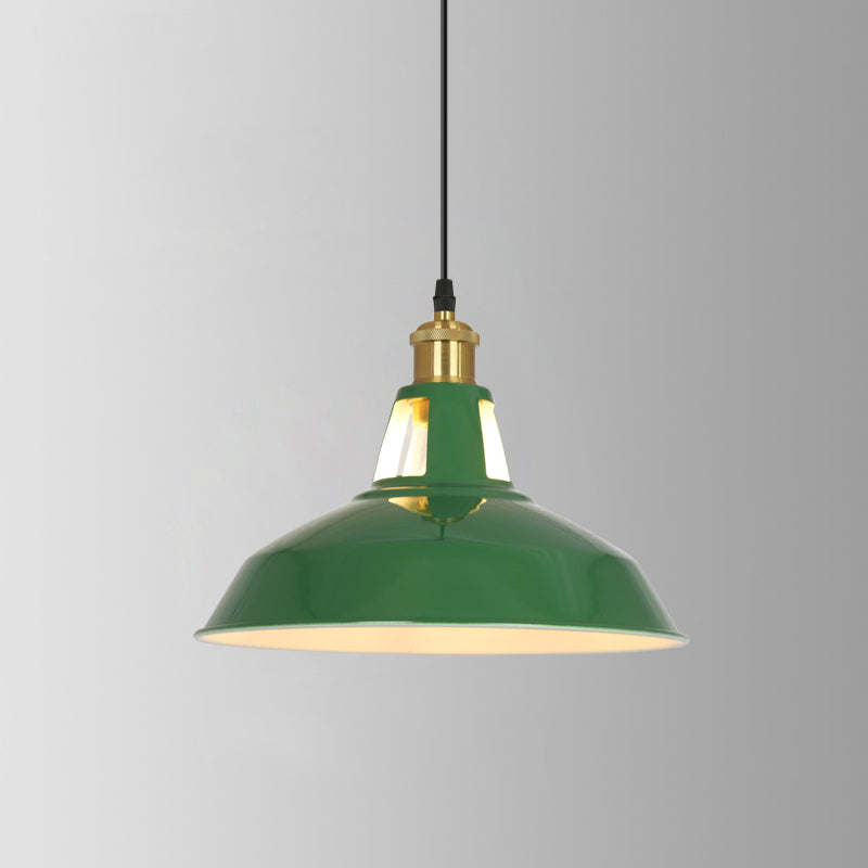 Enamel Green Shaded Suspension Lamp Retro Metal 1-Light Cafe Hanging Light Fixture Green Cone Clearhalo 'Art Deco Pendants' 'Cast Iron' 'Ceiling Lights' 'Ceramic' 'Crystal' 'Industrial Pendants' 'Industrial' 'Metal' 'Middle Century Pendants' 'Pendant Lights' 'Pendants' 'Tiffany' Lighting' 2593940