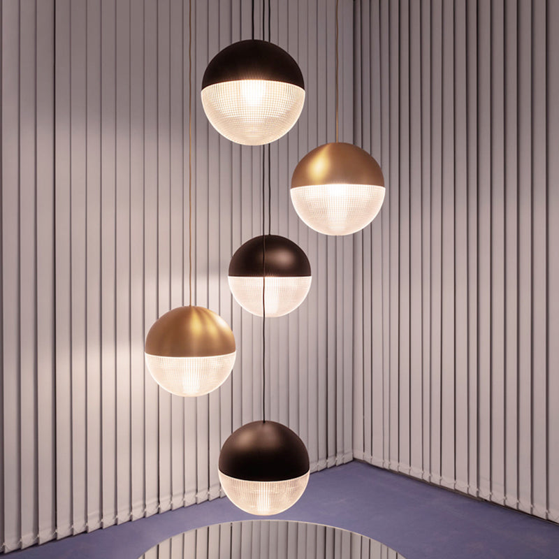 Modern Style Hemispherical Glass Hanging Light Frosted Metal Lamp Body 1-light Pendant Light for Aisle Bar Clearhalo 'Ceiling Lights' 'Modern Pendants' 'Modern' 'Pendant Lights' 'Pendants' Lighting' 2594152