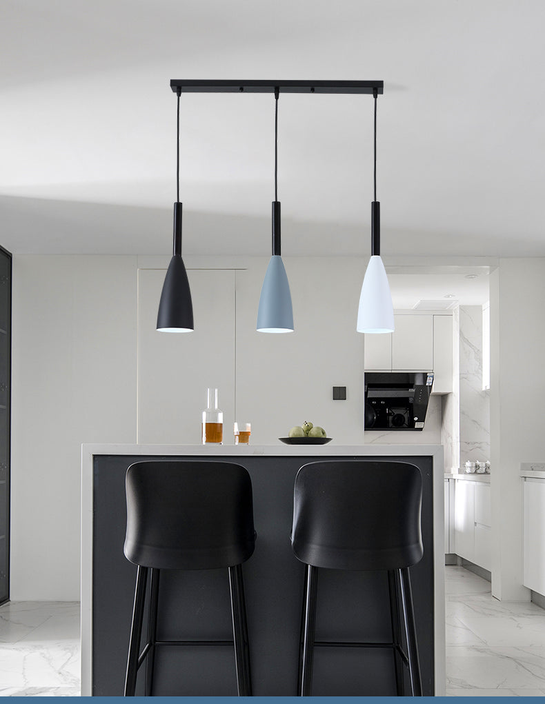Macaroon Style Metal Goblet Shade Hanging Light 3 Lights Suspension Lamp for Dining Room Foyer Clearhalo 'Ceiling Lights' 'Modern Pendants' 'Modern' 'Pendant Lights' 'Pendants' Lighting' 2594330