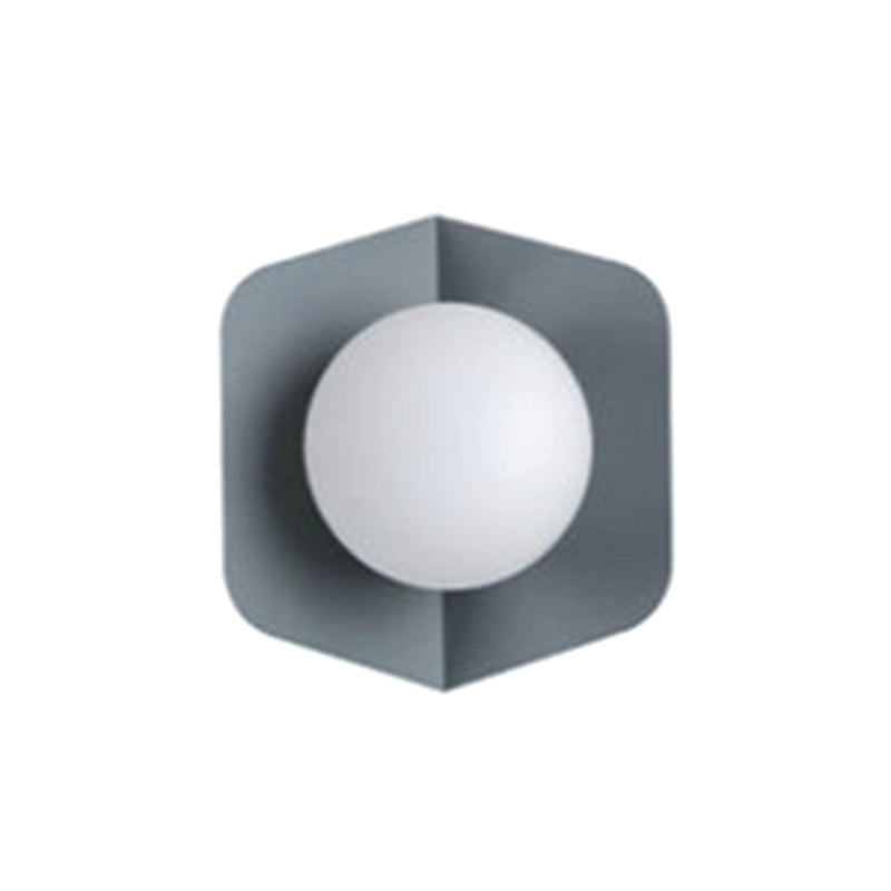 Macaroon Metal Sconce Indoor Decoration Nordic Modern Style LED Light Grey Clearhalo 'Wall Lamps & Sconces' 'Wall Lights' Lighting' 2594624