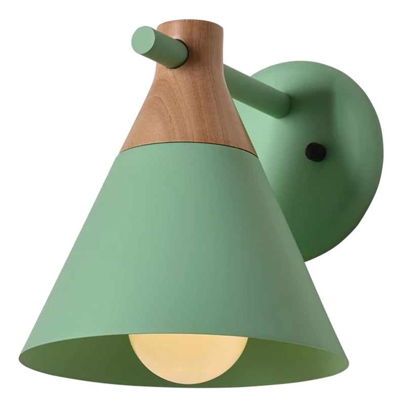 Macaroon Nordic Solid Wood Sconce Light Fixture Metal Wall Armed Sconce Lights Clearhalo 'Cast Iron' 'Glass' 'Industrial' 'Modern wall lights' 'Modern' 'Tiffany' 'Traditional wall lights' 'Wall Lamps & Sconces' 'Wall Lights' Lighting' 2594640