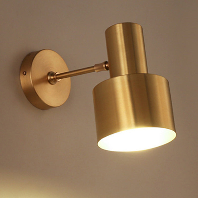 Mid-Century Home Wall Lighting 1 Head Down Lighting Mental Cage Wall Mounted Lights in Gold Clearhalo 'Cast Iron' 'Glass' 'Industrial' 'Modern wall lights' 'Modern' 'Tiffany' 'Traditional wall lights' 'Wall Lamps & Sconces' 'Wall Lights' Lighting' 2594674