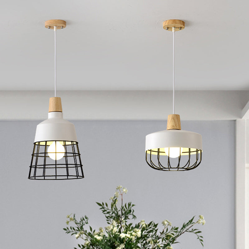Black/White Bowl/Cone Shade Hanging Light Lamp Loft Metal 1 Head Pendant Lamp for Dining Table Clearhalo 'Art Deco Pendants' 'Black' 'Cast Iron' 'Ceiling Lights' 'Ceramic' 'Crystal' 'Industrial Pendants' 'Industrial' 'Metal' 'Middle Century Pendants' 'Pendant Lights' 'Pendants' 'Rustic Pendants' 'Tiffany' Lighting' 260031