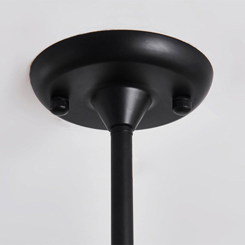 Multi Light Glass Ball Chandelier Light Black Wrought Iron Lamp Body Modern Chic Hanging Light for Living Room Clearhalo 'Ceiling Lights' 'Chandeliers' 'Modern Chandeliers' 'Modern' Lighting' 2600540