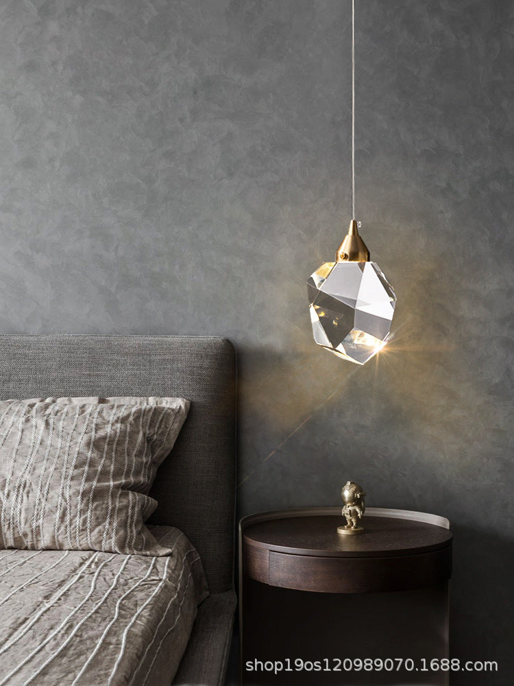 Brass Finish Mini Crystal Pendant Light Modern Style Ceiling Pendant Light for Living Room Bar Coffee Shop Clearhalo 'Ceiling Lights' 'Modern Pendants' 'Modern' 'Pendant Lights' 'Pendants' Lighting' 2600773