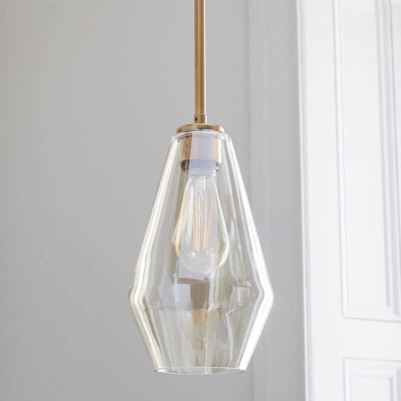 Minimalism Hanging Ceiling Light Cup-Shape Pendant Lighting Fixture with Glass Shade Champagne 7" Clearhalo 'Ceiling Lights' 'Pendant Lights' 'Pendants' Lighting' options 2602827_d4726fcd-d23b-4552-8d10-409a397d7abf
