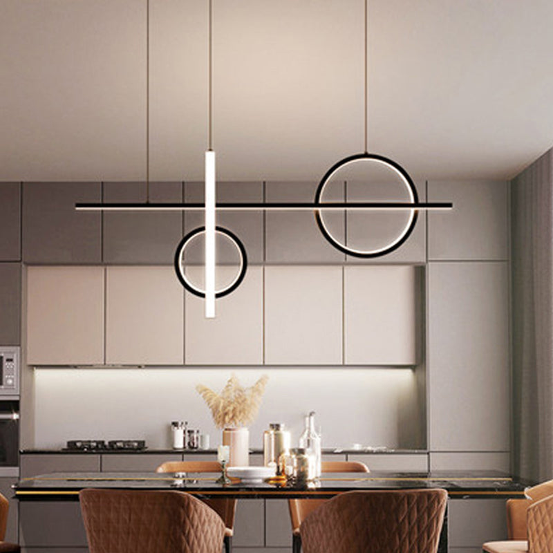 LED Parlour Pendant Lighting Fixture Contemporary Ceiling Suspension Lamp with Lines Acrylic Shade Clearhalo 'Ceiling Lights' 'Island Lights' 'Lighting' 2602893