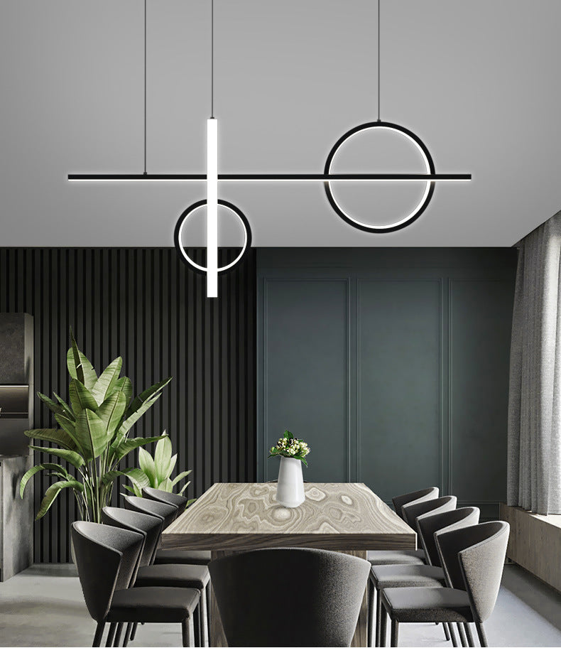 LED Parlour Pendant Lighting Fixture Contemporary Ceiling Suspension Lamp with Lines Acrylic Shade Clearhalo 'Ceiling Lights' 'Island Lights' 'Lighting' 2602897