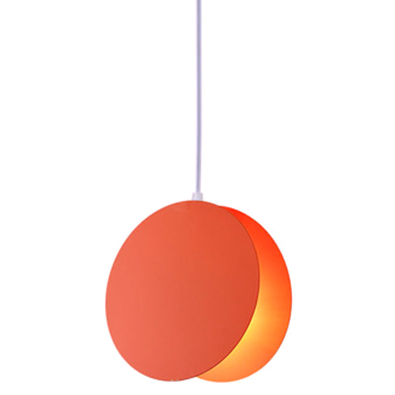 Folded Dinning Room Hanging Light Fixture Metal Contemporary Pendant Lighting Fixture Orange Clearhalo 'Ceiling Lights' 'Pendant Lights' 'Pendants' Lighting' 2604010