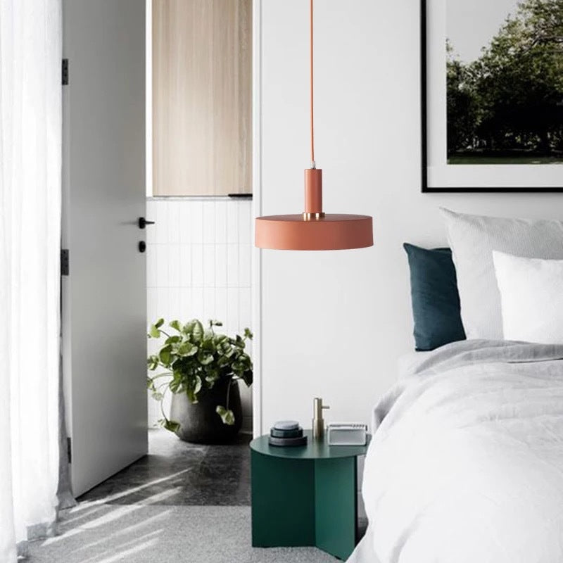 Metal Plate Down Lighting Pendant Modern Style Pendant Lighting Fixture for Bedroom Clearhalo 'Ceiling Lights' 'Pendant Lights' 'Pendants' Lighting' 2604055
