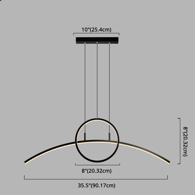 Circle and Linear Pendant Lighting Fixture Modern Style LED Metal Hanging Light Fixture Clearhalo 'Ceiling Lights' 'Island Lights' 'Lighting' 2604100