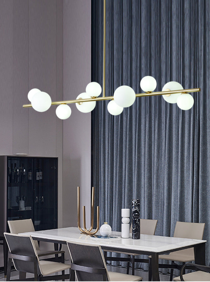 Modern Minimalism Gold Metal Island Pendant Lighting Spherical Glass Island Ceiling Light for Dining Table Clearhalo 'Ceiling Lights' 'Island Lights' 'Lighting' 2605176