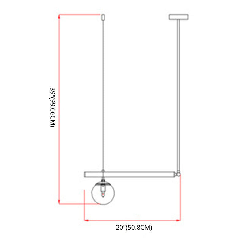 Modern Minimalism Gold Metal Linear Island Pendant Lighting Globe Glass Island Ceiling Light for Living Room Clearhalo 'Ceiling Lights' 'Island Lights' 'Lighting' 2605268