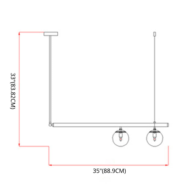 Modern Minimalism Gold Metal Linear Island Pendant Lighting Globe Glass Island Ceiling Light for Living Room Clearhalo 'Ceiling Lights' 'Island Lights' 'Lighting' 2605269