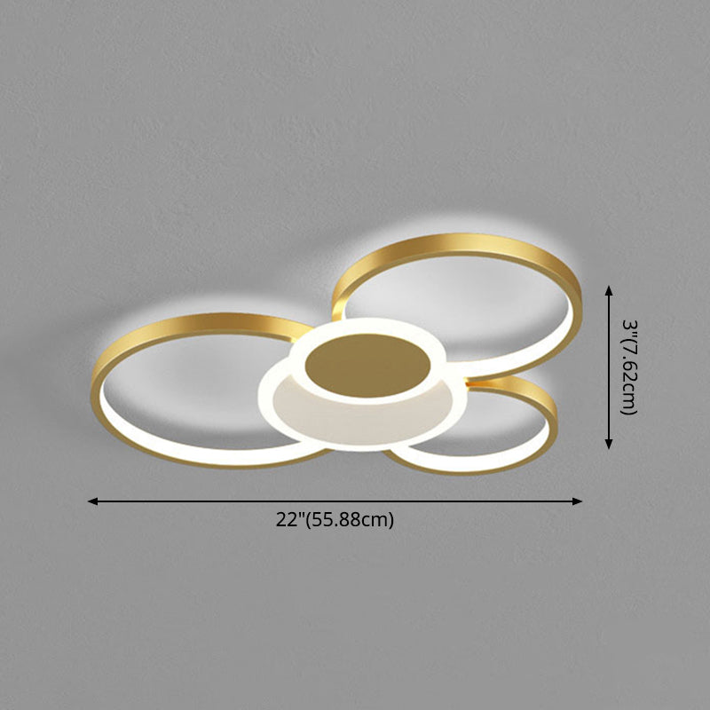 Multi-Ring Flush Mount Ceiling Light Fixtures Modern Metal Ceiling Mount Chandelier for Living Room Clearhalo 'Ceiling Lights' 'Close To Ceiling Lights' 'Lighting' 2605619