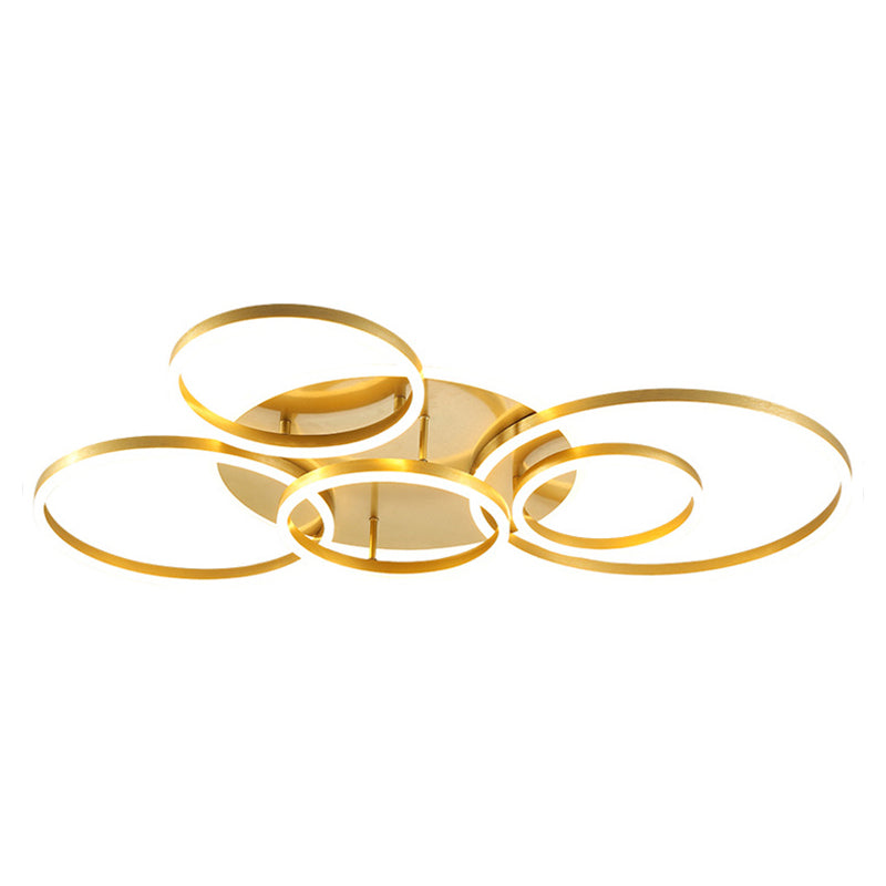 Circle Flush Mount Light Fixtures Ultra-Contemporary Metal Ceiling Light Fixtures for Living Room Clearhalo 'Ceiling Lights' 'Close To Ceiling Lights' 'Lighting' 2605632