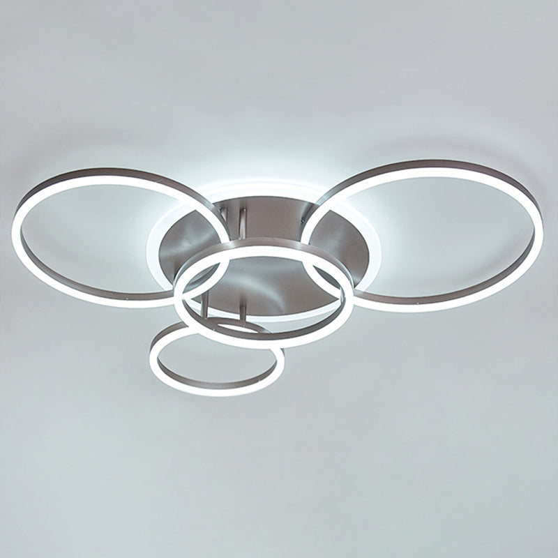 Circle Flush Mount Light Fixtures Ultra-Contemporary Metal Ceiling Light Fixtures for Living Room Clearhalo 'Ceiling Lights' 'Close To Ceiling Lights' 'Lighting' 2605639