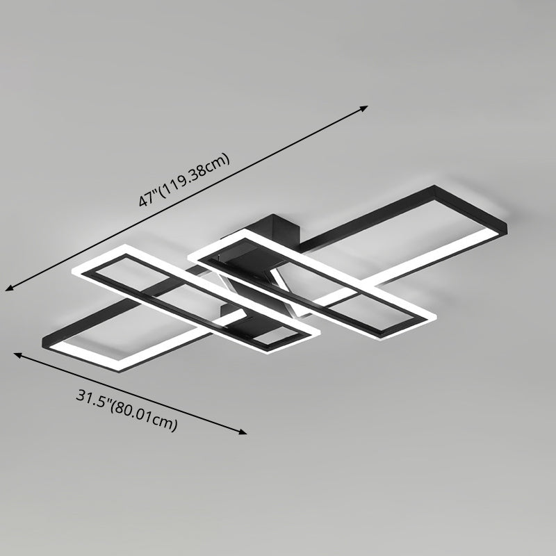 Traverse Semi Flush Mount Light Fixture Contemporary Metal Ceiling Light Fixture for Living Room Clearhalo 'Ceiling Lights' 'Close To Ceiling Lights' 'Lighting' 2605670