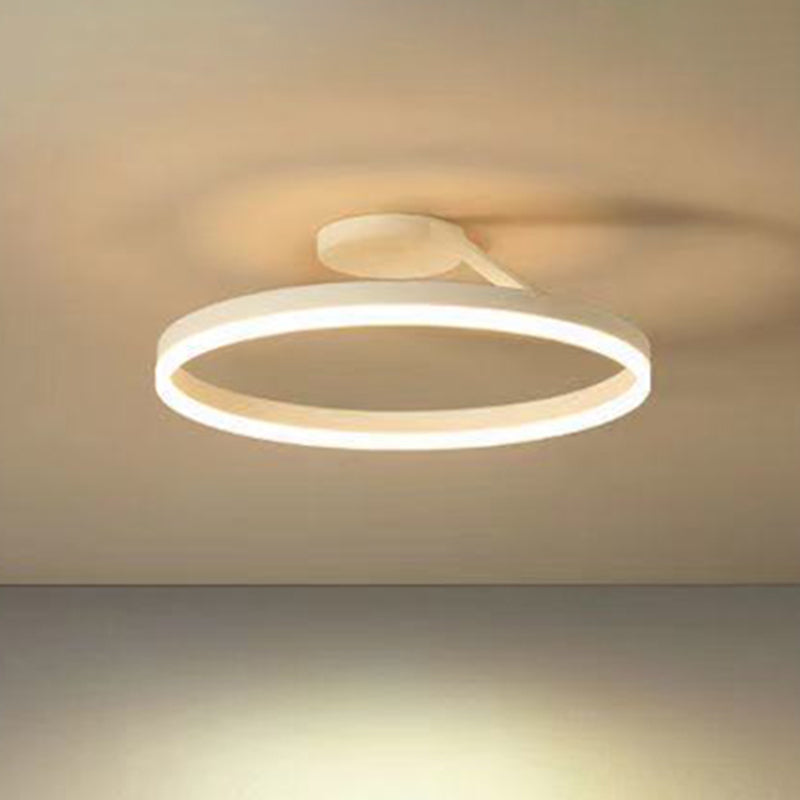 Circular Semi Flush Mount Lighting Contemporary Metal Ceiling Light Fixtures for Bedroom Clearhalo 'Ceiling Lights' 'Close To Ceiling Lights' 'Lighting' 2605704