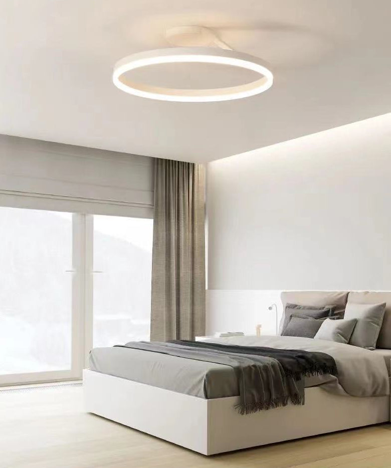 Circular Semi Flush Mount Lighting Contemporary Metal Ceiling Light Fixtures for Bedroom Clearhalo 'Ceiling Lights' 'Close To Ceiling Lights' 'Lighting' 2605707