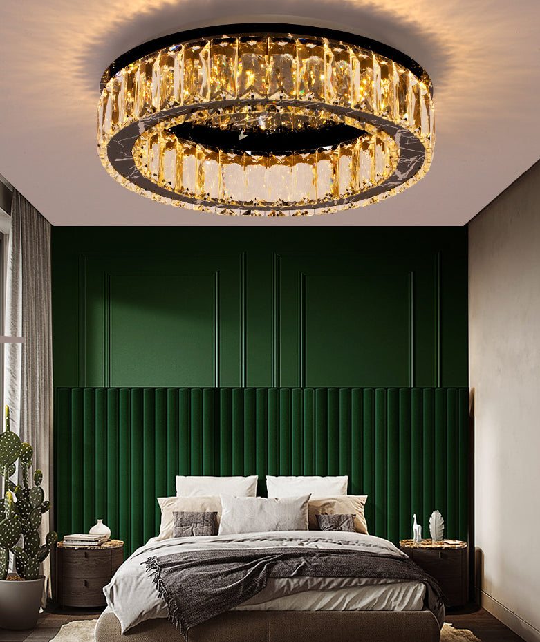 Round Flush Mount Ceiling Light Fixture Contemporary Crystal Ceiling Light Fixtures Clearhalo 'Ceiling Lights' 'Close To Ceiling Lights' 'Lighting' 2605965