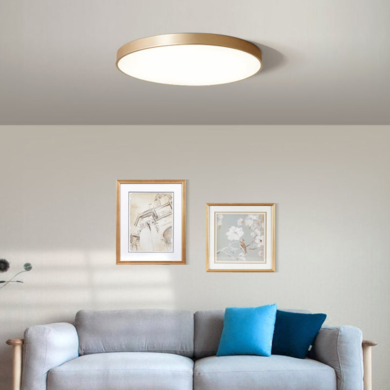 Gold Metal Circular Flush mount Ceiling Lamp Modern Style LED Flush Mount Lighting for Bedroom Clearhalo 'Ceiling Lights' 'Close To Ceiling Lights' 'Lighting' 2609741