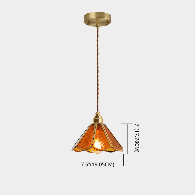 Icy Clear Glass Shade Hanging Lamp 1 Light Tiffany-Style Pendant Light Fixture for Bedroom Clearhalo 'Ceiling Lights' 'Pendant Lights' 'Pendants' Lighting' 2610208