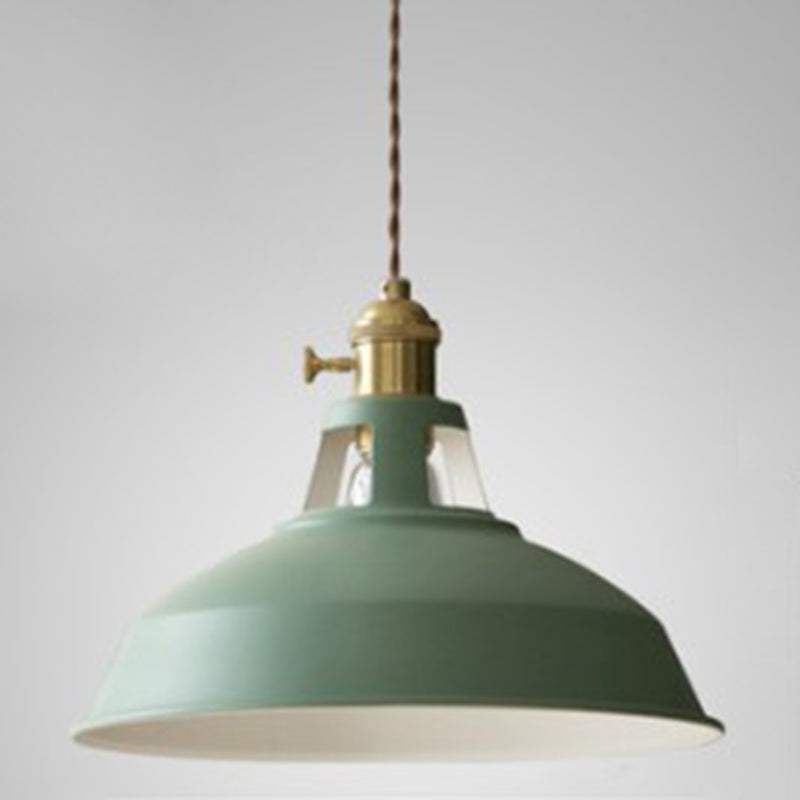 Kitchen Barn Metal Shade Pendant Lamp 1 Light Nordic Style Macaron Colored Hanging Lamp Clearhalo 'Ceiling Lights' 'Pendant Lights' 'Pendants' Lighting' 2612140