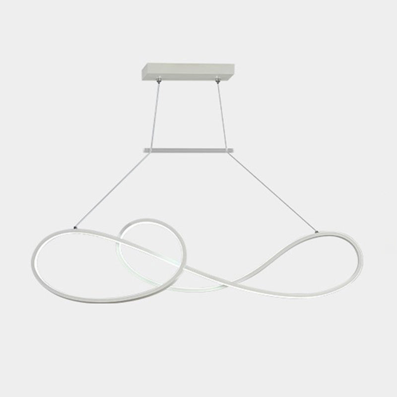 LED Strip Island Light Fixture Minimalist Metal Dining Room Linear Pendant Lighting White Clearhalo 'Ceiling Lights' 'Island Lights' 'Lighting' 2612471