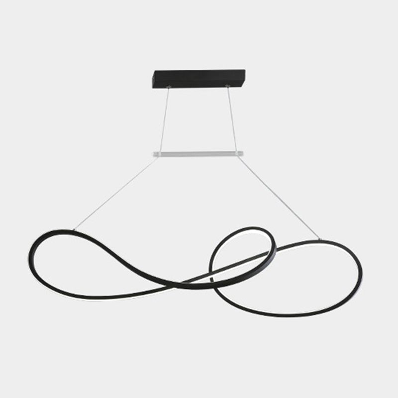 LED Strip Island Light Fixture Minimalist Metal Dining Room Linear Pendant Lighting Black Clearhalo 'Ceiling Lights' 'Island Lights' 'Lighting' 2612473
