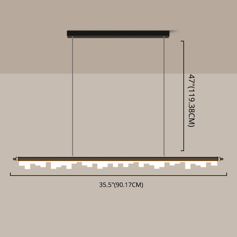 Matte Effect Tubular Metal Island Lighting Simple Style LED Ceiling Light with Acrylic Shade Clearhalo 'Ceiling Lights' 'Island Lights' 'Lighting' 2612498