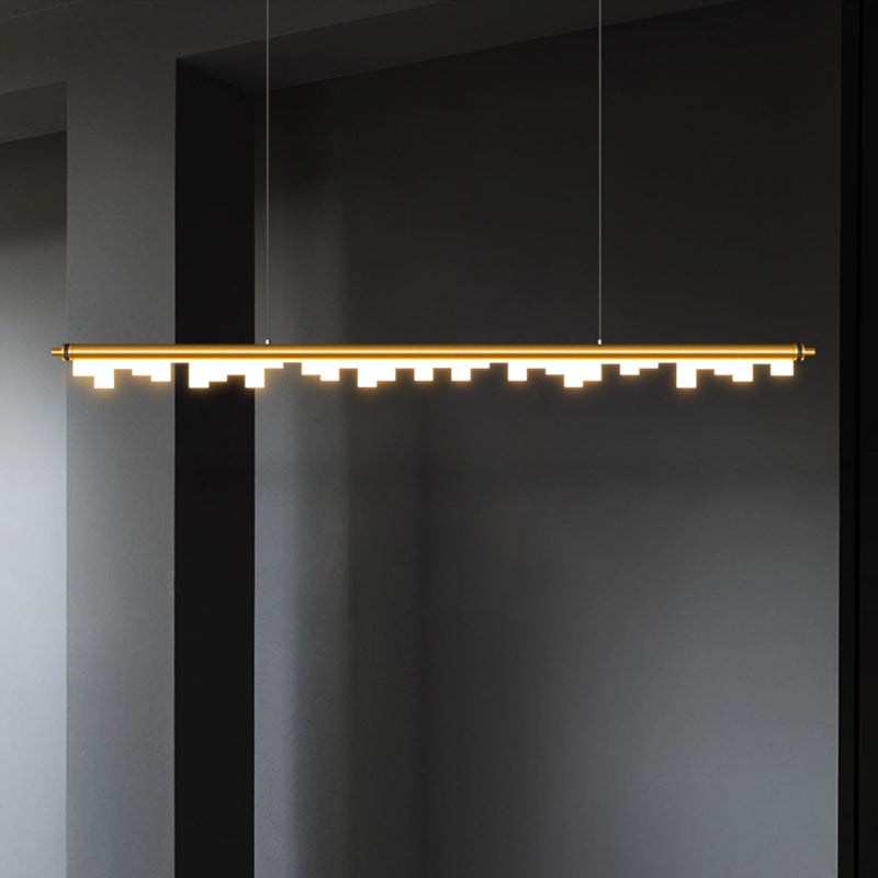 Matte Effect Tubular Metal Island Lighting Simple Style LED Ceiling Light with Acrylic Shade Clearhalo 'Ceiling Lights' 'Island Lights' 'Lighting' 2612505