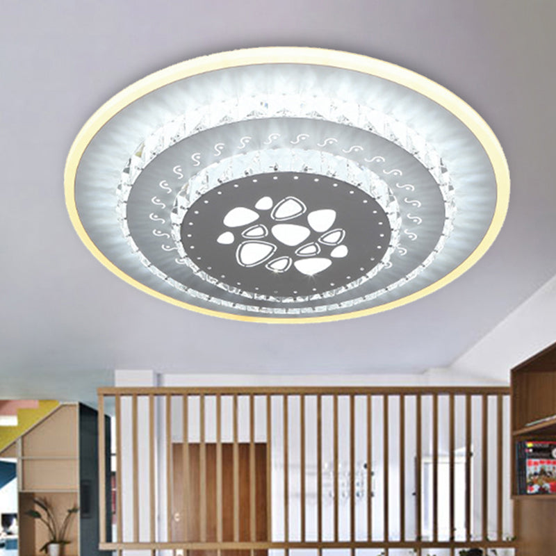 White LED Ceiling Mount Modern Crystal Loving Heart/Square/Rose Flush Light Fixture for Bedroom in Warm/White/3 Color Light Clearhalo 'Ceiling Lights' 'Close To Ceiling Lights' 'Close to ceiling' 'Flush mount' Lighting' 261582