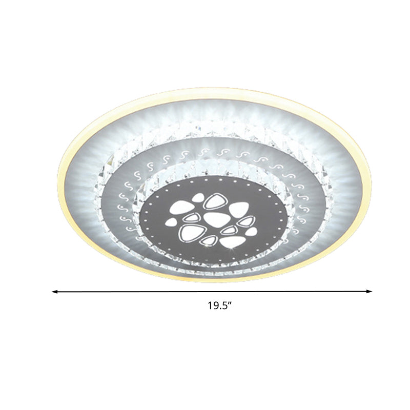 White LED Ceiling Mount Modern Crystal Loving Heart/Square/Rose Flush Light Fixture for Bedroom in Warm/White/3 Color Light Clearhalo 'Ceiling Lights' 'Close To Ceiling Lights' 'Close to ceiling' 'Flush mount' Lighting' 261585