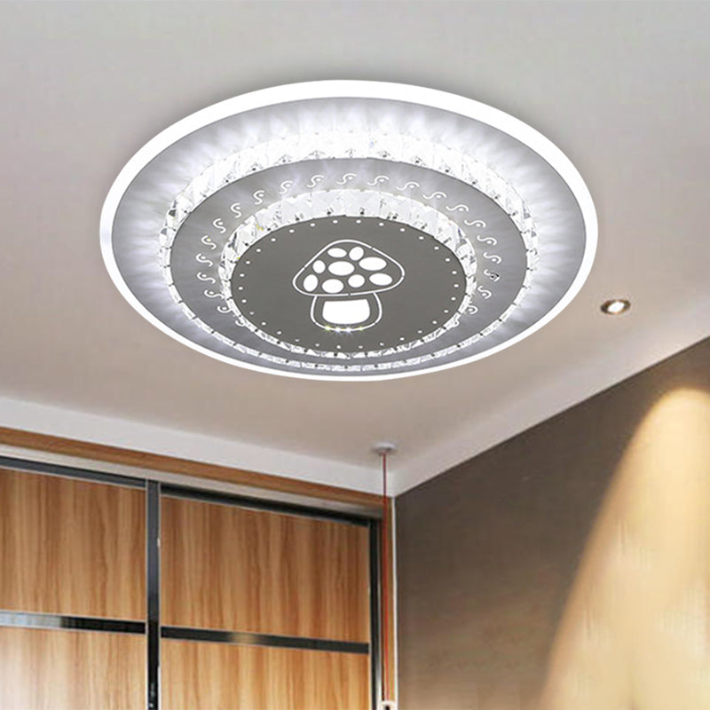 White LED Ceiling Mount Modern Crystal Loving Heart/Square/Rose Flush Light Fixture for Bedroom in Warm/White/3 Color Light Clearhalo 'Ceiling Lights' 'Close To Ceiling Lights' 'Close to ceiling' 'Flush mount' Lighting' 261595