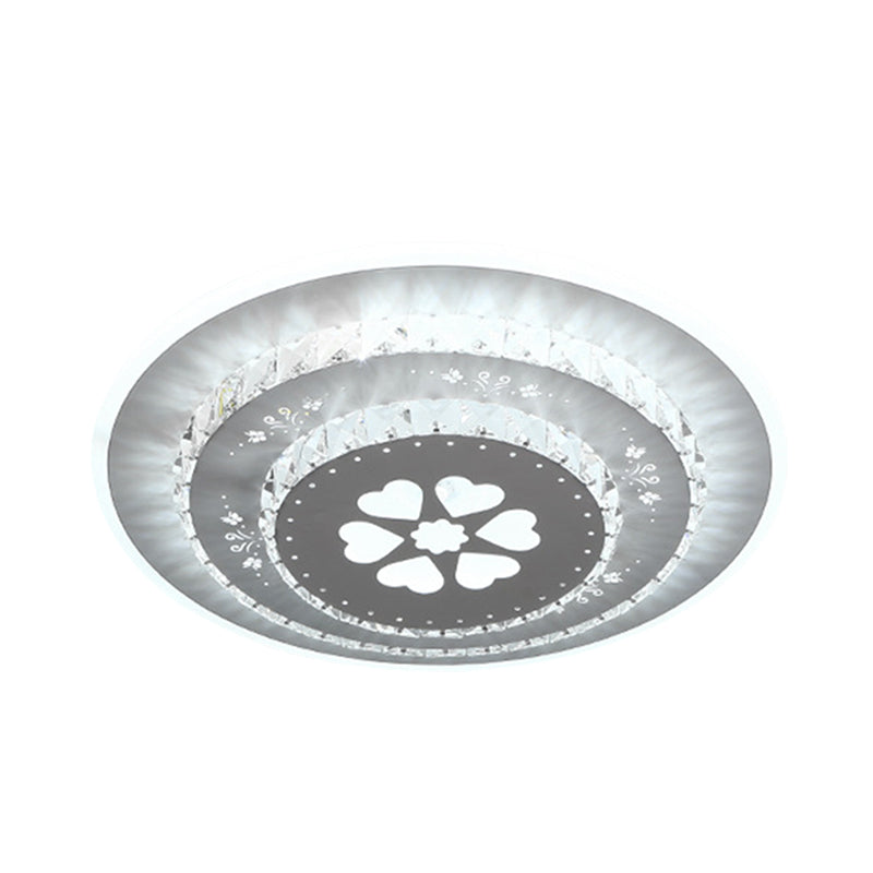 White LED Ceiling Mount Modern Crystal Loving Heart/Square/Rose Flush Light Fixture for Bedroom in Warm/White/3 Color Light Clearhalo 'Ceiling Lights' 'Close To Ceiling Lights' 'Close to ceiling' 'Flush mount' Lighting' 261603