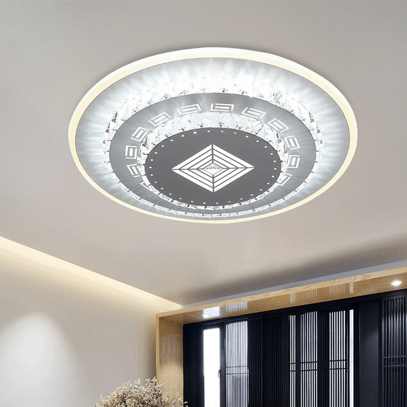 White LED Ceiling Mount Modern Crystal Loving Heart/Square/Rose Flush Light Fixture for Bedroom in Warm/White/3 Color Light Clearhalo 'Ceiling Lights' 'Close To Ceiling Lights' 'Close to ceiling' 'Flush mount' Lighting' 261605