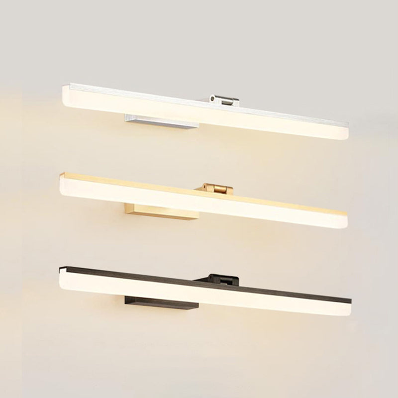 Modern Style Armed LED Wall Mounted Vanity Lights Metal Simple Bathroom Vanity Sconce Silver 16" Clearhalo 'Vanity Lights' 'Wall Lights' Lighting' 2616841