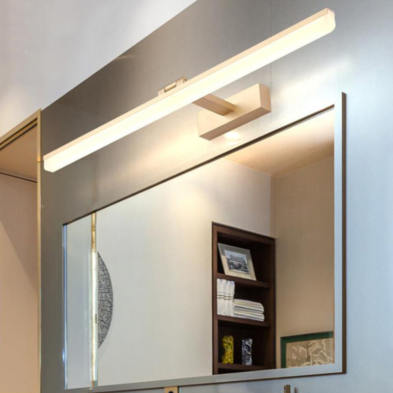 Modern Style Armed LED Wall Mounted Vanity Lights Metal Simple Bathroom Vanity Sconce Gold Clearhalo 'Vanity Lights' 'Wall Lights' Lighting' 2616843
