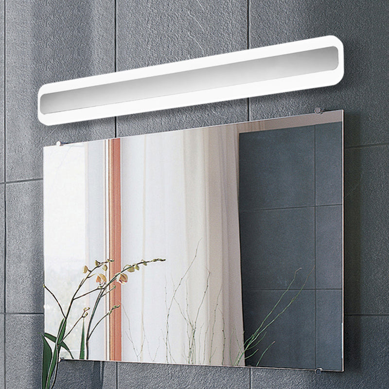 Rectangular Acrylic LED Wall Mount Light Fixture Nordic Waterproof Vanity Wall Sconce for Bathroom White Clearhalo 'Vanity Lights' 'Wall Lights' Lighting' 2616923