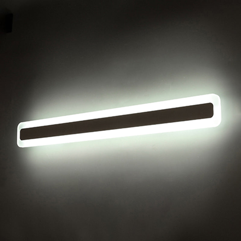 Rectangular Acrylic LED Wall Mount Light Fixture Nordic Waterproof Vanity Wall Sconce for Bathroom Clearhalo 'Vanity Lights' 'Wall Lights' Lighting' 2616927