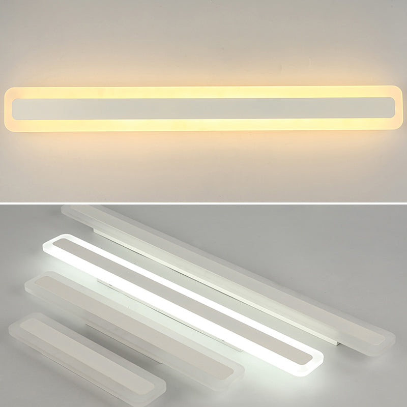 Rectangular Acrylic LED Wall Mount Light Fixture Nordic Waterproof Vanity Wall Sconce for Bathroom Clearhalo 'Vanity Lights' 'Wall Lights' Lighting' 2616930