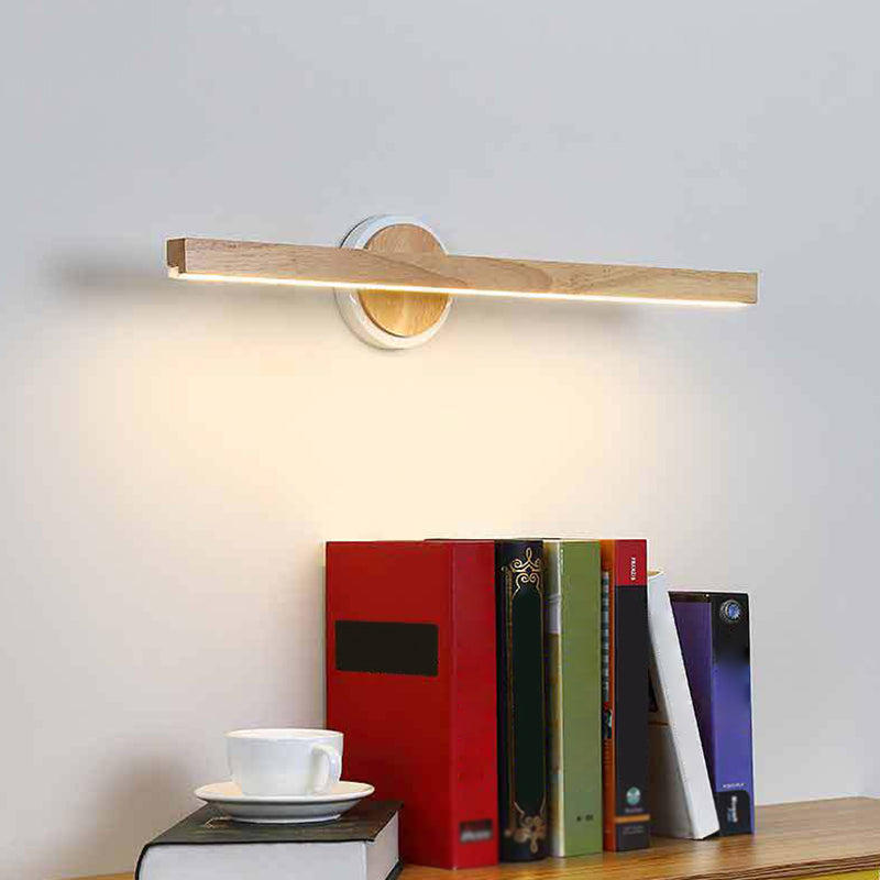 Nordic LED Vanity Wall Lights Simplicity Modern Wooden Vanity Sconce Light for Bathroom Wood Clearhalo 'Vanity Lights' 'Wall Lights' Lighting' 2616978