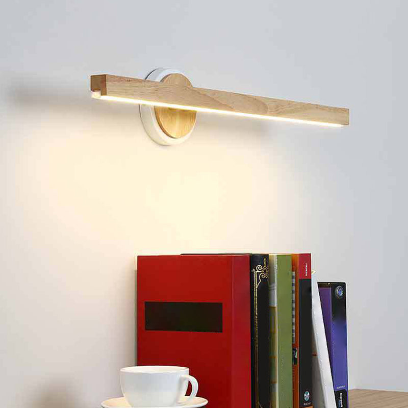 Nordic LED Vanity Wall Lights Simplicity Modern Wooden Vanity Sconce Light for Bathroom Clearhalo 'Vanity Lights' 'Wall Lights' Lighting' 2616980