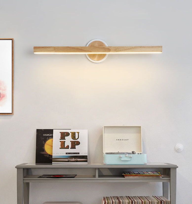 Nordic LED Vanity Wall Lights Simplicity Modern Wooden Vanity Sconce Light for Bathroom Clearhalo 'Vanity Lights' 'Wall Lights' Lighting' 2616985