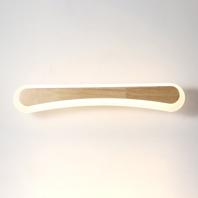 Modern Bathroom Vanity Light Wooden LED Vanity Light Fixtures in Acrylic Shade Clearhalo 'Vanity Lights' 'Wall Lights' Lighting' 2616987