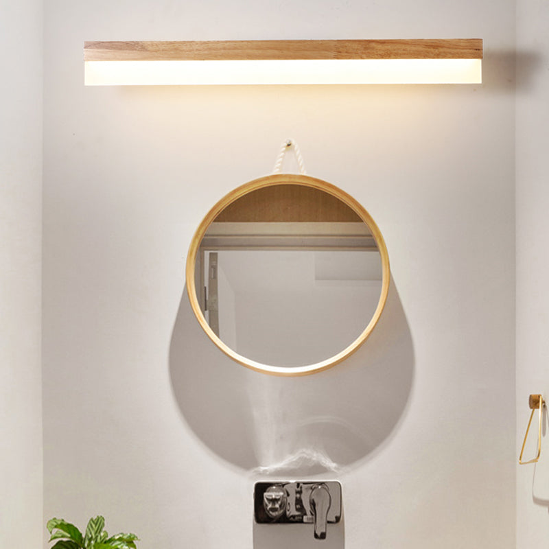 Modern Bathroom Vanity Light Wooden LED Vanity Light Fixtures in Acrylic Shade Clearhalo 'Vanity Lights' 'Wall Lights' Lighting' 2616993
