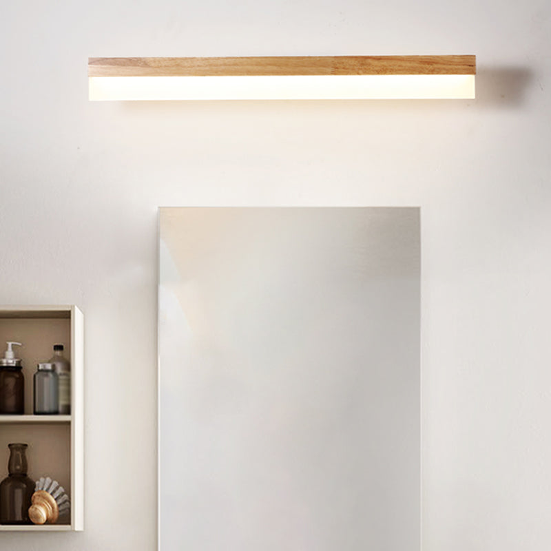 Modern Bathroom Vanity Light Wooden LED Vanity Light Fixtures in Acrylic Shade Clearhalo 'Vanity Lights' 'Wall Lights' Lighting' 2616995