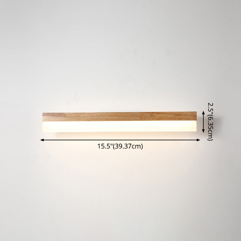 Modern Bathroom Vanity Light Wooden LED Vanity Light Fixtures in Acrylic Shade Clearhalo 'Vanity Lights' 'Wall Lights' Lighting' 2616998