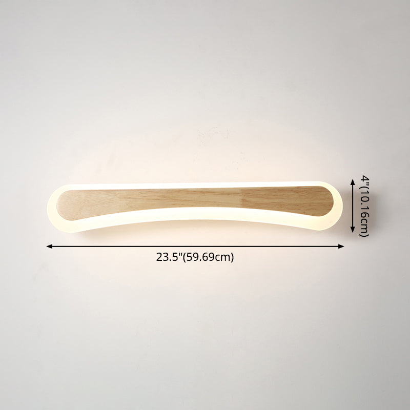 Modern Bathroom Vanity Light Wooden LED Vanity Light Fixtures in Acrylic Shade Clearhalo 'Vanity Lights' 'Wall Lights' Lighting' 2617000